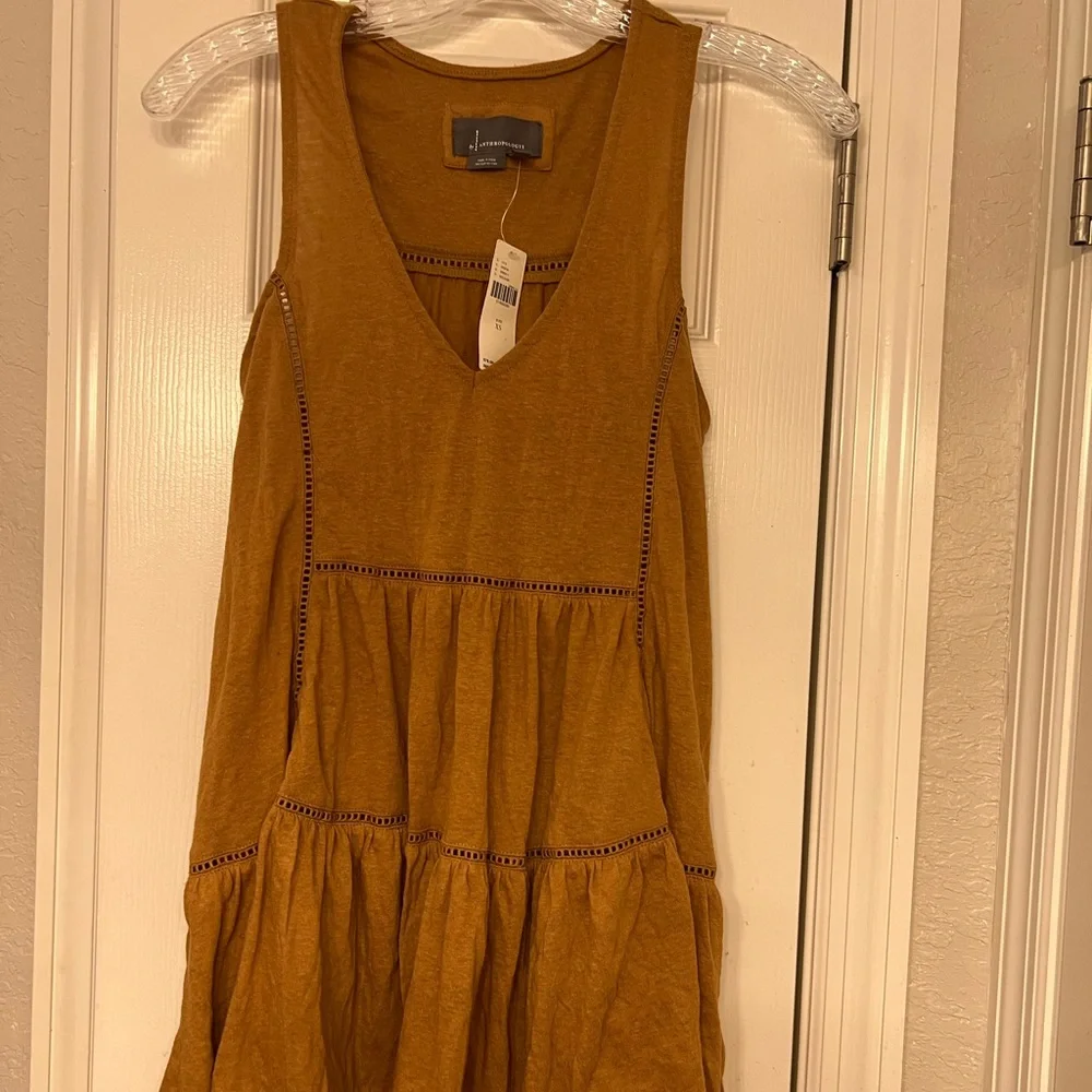 Anthropologie brand new with tags adorable copper brown color babydoll shirt - Picture 4 of 9